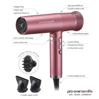 Pro-One Aerolite Professional Ceramic & Ionic Hair Dryer Limited Edition - Pink