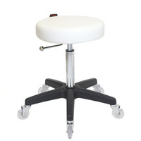 Turbo White Salon Stool - Black Base