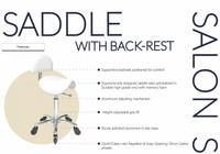 High Quality White Saddle Stool With Backrest