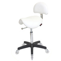 High Quality White Saddle Stool With Backrest
