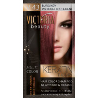 Victoria Beauty Keratin Therapy Hair Colour Shampoo BURGUNDY V43 40ml