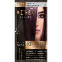 Victoria Beauty Keratin Therapy Hair Colour Shampoo WILD PLUM V41 40ml