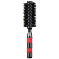 Black Hi Lift 12-row boar bristle round brush on white background