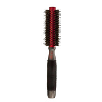 Black Hi Lift 10-row porcupine boar bristle round brush on white background