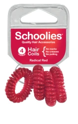 Schoolies Hair Coils 4pc - Radical Red