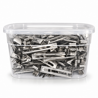 Double Prong Metal Stainless Steel Curl Clip  - 50pk