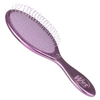 WetBrush Festive Finish Detangler Purple with shimmering metallic finish and flexible IntelliFlex bristles for gentle, pain-free brushing on wet or dry hair.