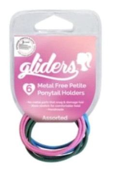 Gliders Metal Free Petite Ponytail Holders 6 Pack - Assorted Colours