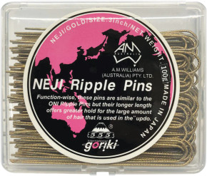555 Neji Ripple Pins 3' Gold 100g Made In Japan 555 Neji Ripple Pins 3' Gold 100g Made In Japan