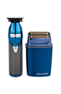 BabylissPRO BlueFX Collection Outliner Trimmer & Double Foil Shaver Duo