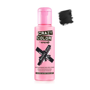 Crazy Colour Semi Permanent Hair Colour 100ml-Black #030 Crazy Colour Semi Permanent Hair Colour 100ml-Black #030