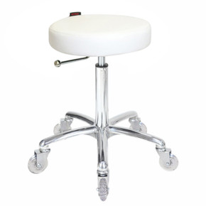 Turbo White Salon Stool - Chrome Base Turbo White Salon Stool - Chrome Base