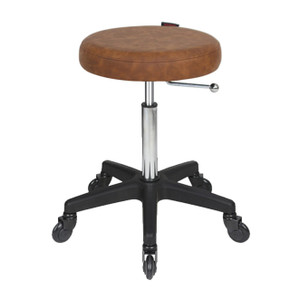 Turbo Tan Salon Stool - Black Base - Click'n Clean Castor Wheels Turbo Tan Salon Stool - Black Base - Click'n Clean Castor Wheels