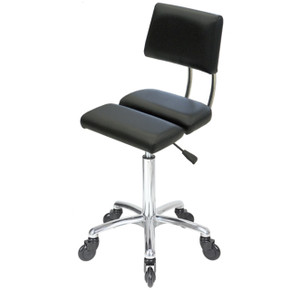 Dove Black Salon Stool - Chrome Base - Click'n Clean Castor Wheels Dove Black Salon Stool - Chrome Base - Click'n Clean Castor Wheels