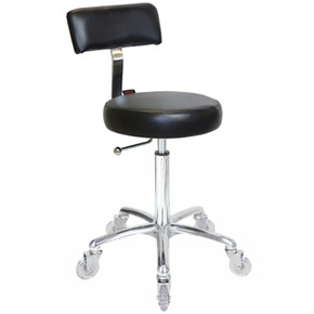 Sprint Black Salon Stool - Chrome Base Sprint Black Salon Stool - Chrome Base