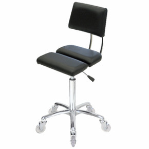 Dove Black Salon Stool - Chrome Base Dove Black Salon Stool - Chrome Base