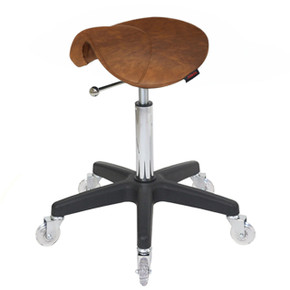 High Quaity Gas Lift Tan Saddle Stool with No Back