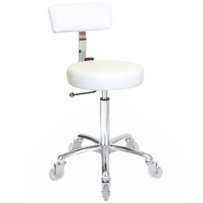 Sprint White Salon Stool - Chrome Base Sprint White Salon Stool - Chrome Base