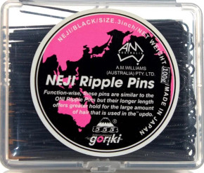 555 Neji Ripple Pins 3' Black 100g Made In Japan
