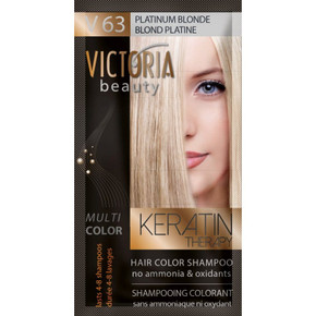 Victoria Beauty Keratin Therapy Hair Colour Shampoo PLATINUM BLONDE V63 Victoria Beauty Keratin Therapy Hair Colour Shampoo PLATINUM BLONDE V63