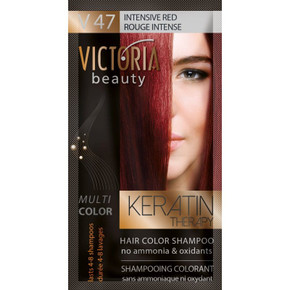 Victoria Beauty Keratin Therapy Hair Colour Shampoo INTENSIVE RED V47 Victoria Beauty Keratin Therapy Hair Colour Shampoo INTENSIVE RED V47