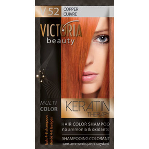 Victoria Beauty Keratin Therapy Hair Colour Shampoo COPPER V52 Victoria Beauty Keratin Therapy Hair Colour Shampoo COPPER V52