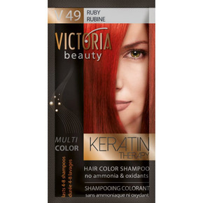Victoria Beauty Keratin Therapy Hair Colour Shampoo RUBY V49