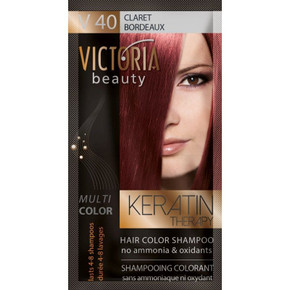 Victoria Beauty Keratin Therapy Hair Colour Shampoo CLARET V40 Victoria Beauty Keratin Therapy Hair Colour Shampoo CLARET V40