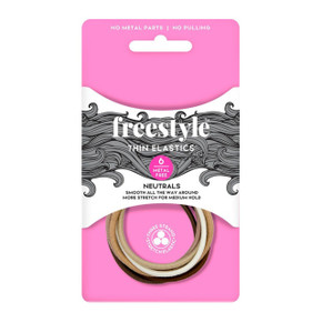 Freestyle Metal Free Thin Hair Elastics 6pc - Neutrals
