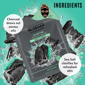 Freeman Detoxifying Charcoal + Seasalt Sheet Mask 25ml