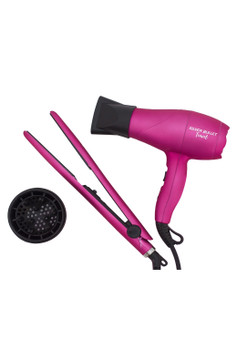 Silver Bullet Luxe Travel Set Hair Dryer and Straighteners - Pink