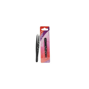 BeautyPRO  Dazzle Me White Crystal Slant Tweezer - Black
