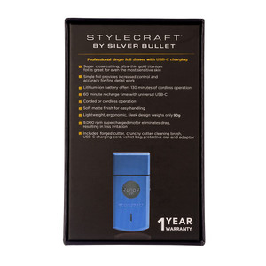 StyleCraft by Silver Bullet Uno 2.0 Single Foil Shaver Blue