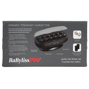 BabylissPRO Professional Ceramic Titanium Jumbo Hot Roller Hairsetter - 12pc