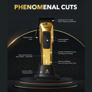 Andis Phenom Cord/Cordless Interchangeable Clipper +FREE Storage Case