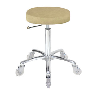 Turbo Stool Sand - Chrome Base - Clear Castor Wheels
