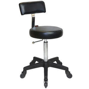 Sprint Black Salon Stool - Black Base - Click'n Clean Castor Wheels