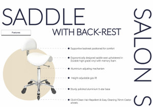High Quality White Saddle Stool With Backrest