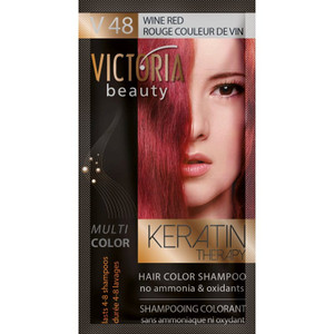 Victoria Beauty Keratin Therapy Hair Colour Shampoo WINE RED V48 40ml