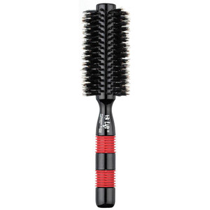 Black Hi Lift 12-row boar bristle round brush on white background