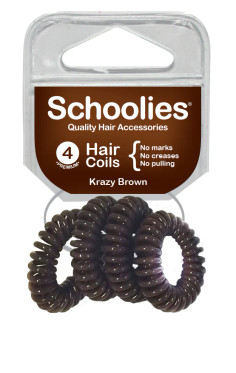 Schoolies Hair Coils 4pc - Krazy Brown
