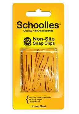 Schoolies Non-Slip Snap Clips 12pc - Unreal Gold