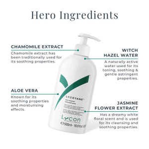 Lycon Lycotane Skin Cleanser 1L bottle—pre and post waxing skin prep