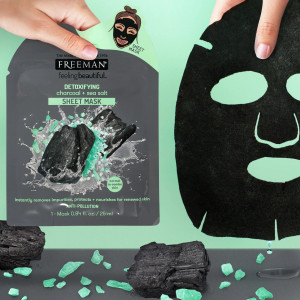 Freeman Detoxifying Charcoal + Seasalt Sheet Mask 25ml