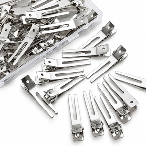 Double Prong Metal Stainless Steel Curl Clip  - 50pk
