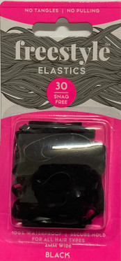 Freestyle Snag Free Hair Elastic 4mm Black - 30pc