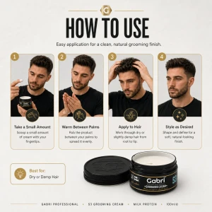 Gabri-Professional Pomade Hold Matte Grooming Cream Wax S3 100ml