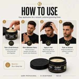 Gabri-Professional Pomade Hold Matte Cream Pomade Wax S5 100ml