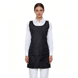 Black Waterproof Chemsafe Apron with side pockets for hair colouring and beauty treatments