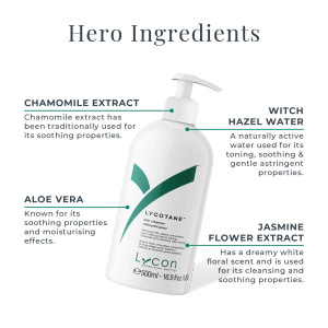 Front view of Lycon Lycotane 125ml cleanser bottle